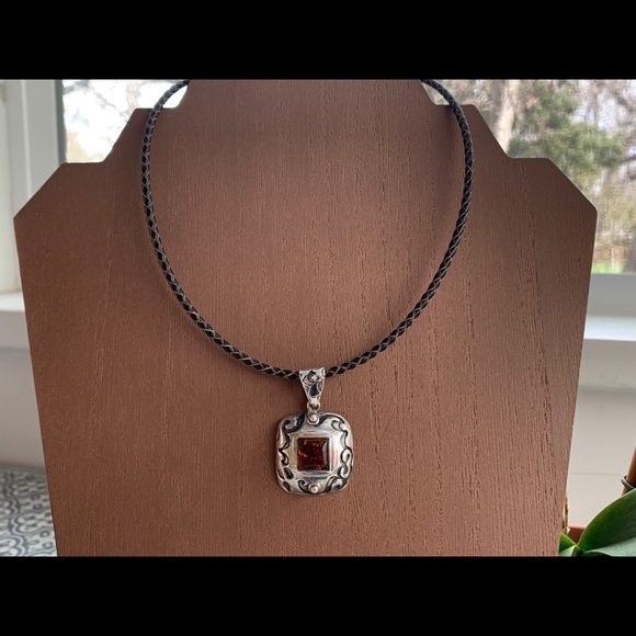 SILPADA Sterling Silver Amber pendant necklace - Picture 5 of 13